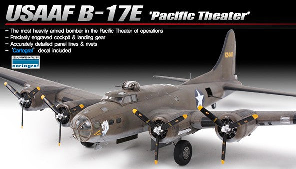 Academy 12533 1:72 B-17E USAAF Pacific Theater Military Aircraft Plane Model Kit