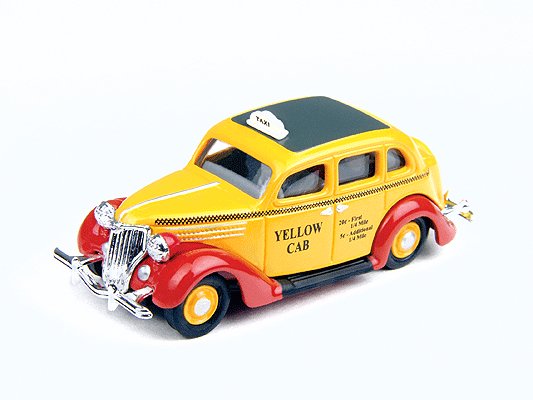 Classic Metal Works 30199 HO Mini Metals Yellow Cab Co ''''36 Ford ForDor Sedan