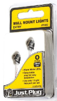 Woodland Scenics JP5663 O Just Plug Entry Wall Mount Lights (Pack of 2)