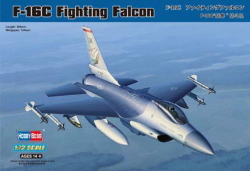 Hobby Boss Models 80274 1:72 F-16C Fighting Falcon Military Aircraft Plane Kit