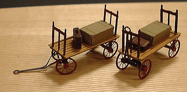Micron Art 3037 HO Scale 1:87 Baggage Carts w/Suitcase & Steamer Trunk Kit