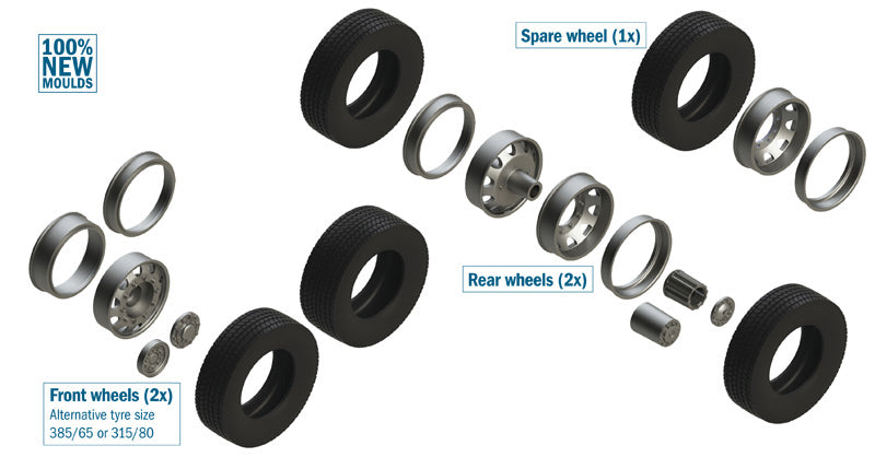Italeri 3909 1:24 European Tractors Tyres and Rims Plastic Model Kit