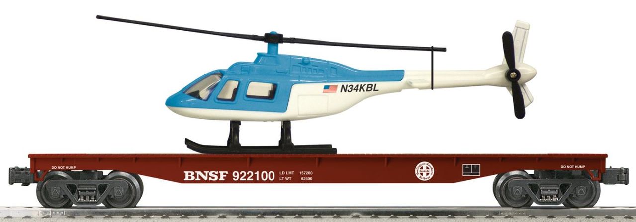Lionel 6-22511 K-Line O BNSF Flatcar with Helicopter MT/Box