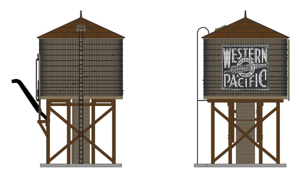 Broadway Limited 6137 N WP Oper Water Tower W/sound, w/ WP Logo, Weathered Brown