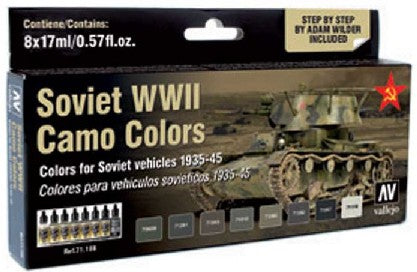 Vallejo Paint 71188 Soviet WWII Camo Colors Model Air Paints (Set of 8)