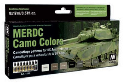 Vallejo Paint 71202 MERDC Camo Colors Model Air Acrylic Paints (Set of 8)