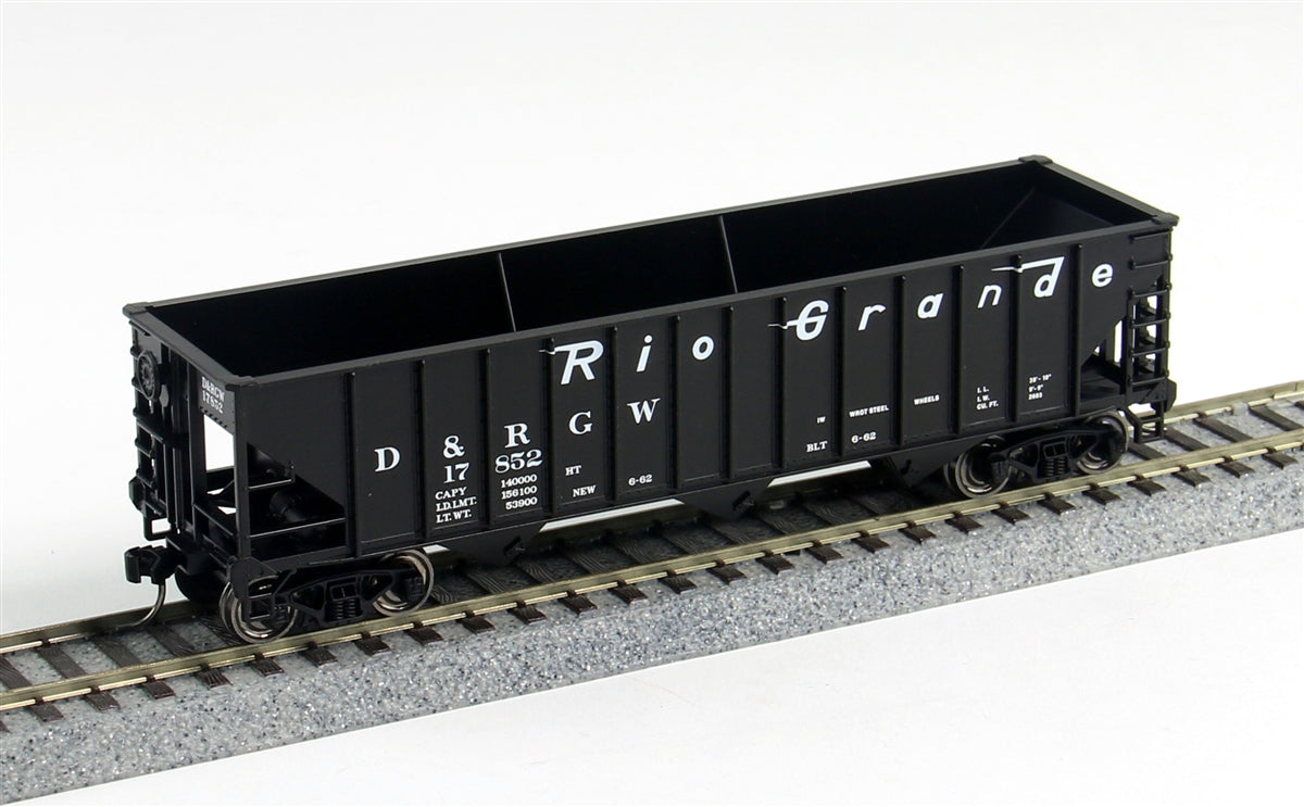 Bowser 41266 HO D&RGW 70 Ton 12 Panel Hopper Car #17852