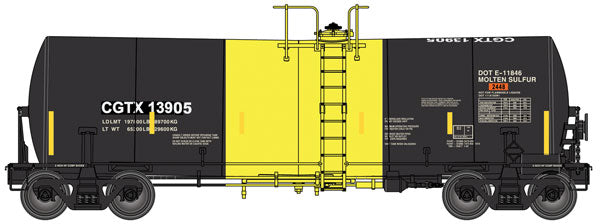 Walthers 920-100038 HO CGTX 40' Trinity 14,000-Gallon Molten Sulfur Tank Car