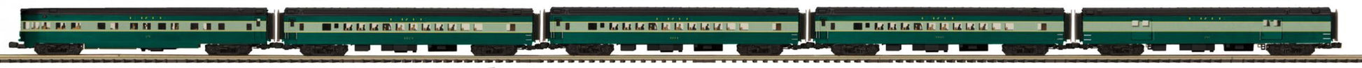 MTH 20-65268 O Erie 70' Streamlined Passenger Car Set (Set of 5)