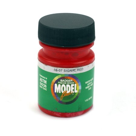 Badger 16-07 Signal Red Modelflex Railroad Acrylic Hobby Paint - 1 oz. Bottle
