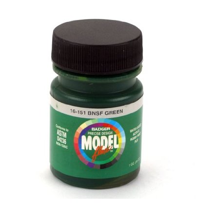 Badger 16-151 BNSF Green Modelflex Railroad Acrylic Paint - 1 oz. Bottle