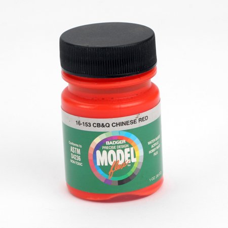 Badger 16-153 CB&Q Chinese Red Modelflex Railroad Acrylic Paint - 1 oz. Bottle