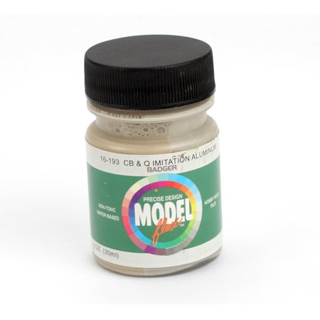 Badger 16-193 CB&Q Imitation Aluminum Modelflex Acrylic Paint - 1 oz. Bottle