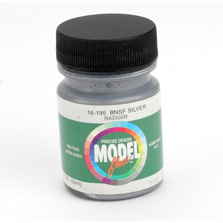 Badger 16-195 BNSF Silver Modelflex Railroad Acrylic Hobby Paint - 1 oz. Bottle