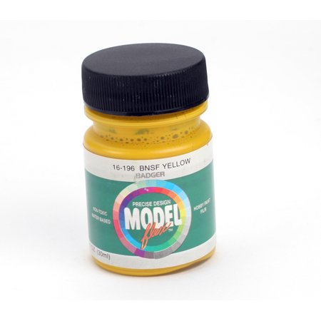 Badger 16-196 BNSF Yellow Modelflex Railroad Acrylic Hobby Paint - 1 oz. Bottle