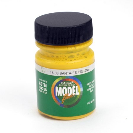 Badger 16-33 Santa Fe Yellow Modelflex Railroad Acrylic Paint - 1 oz. Bottle
