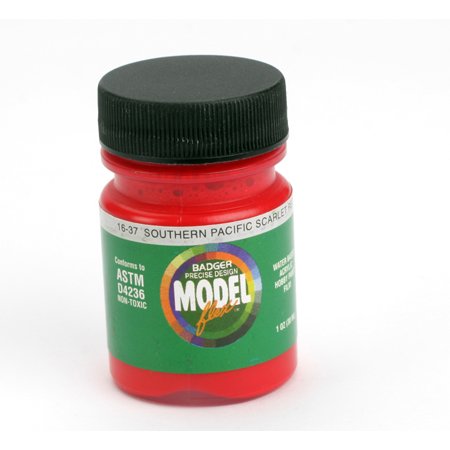 Badger 16-37 SP Scarlet Red Modelflex Railroad Acrylic Paint - 1 oz. Bottle