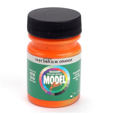 Badger 16-61 D&RGW Orange Modelflex Railroad Acrylic Paint - 1 oz. Bottle