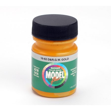 Badger 16-62 D&RGW Gold Modelflex Railroad Acrylic Paint - 1 oz. Bottle