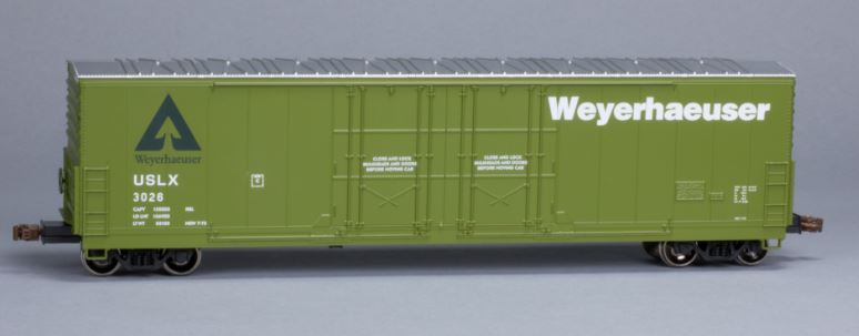 Scale Trains SXT1057 HO Weyerhaeuser Evans  5100 RBL 8'' Double-Plug Boxcar #302