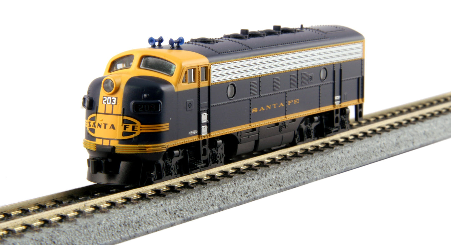 Kato 176-2128 N Scale Santa Fe EMD F7A Cigar Band Diesel Locomotive #203 LN/Box