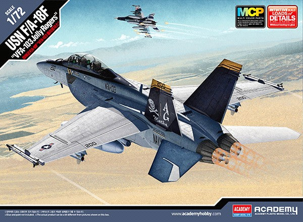 Academy 12535 1:72 F/A-18F VFA-103 Jolly Rogers Military Aircraft Plane Kit