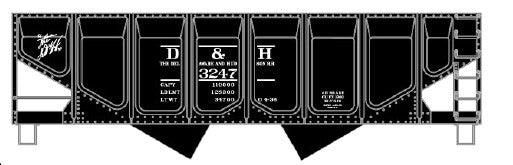 Accurail 2808 HO Delaware & Hudson 55-ton Panel Side Twin Hopper