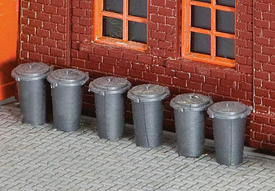Walthers 949-4125 HO Vintage Garbage Cans Assembled (Pack of 12)