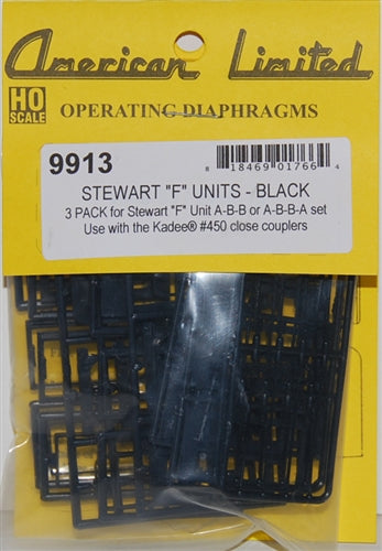 American Limited Models 9913 HO Black Diaph For Stewart F Unit Diesel(Pack of 3)