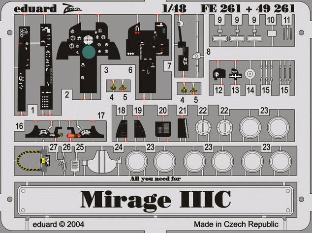 Eduard 49261 1:48 Mirage IIIC for Eduard Aircraft (Painted) Kit Detail Parts