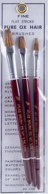 Atlas Brush 3 Ox Hair Flat Brush (Set of 3)