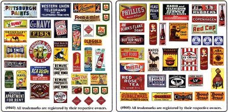 Blair Line 160 HO Scale Porcelain Advertising Signs 2 Sheets