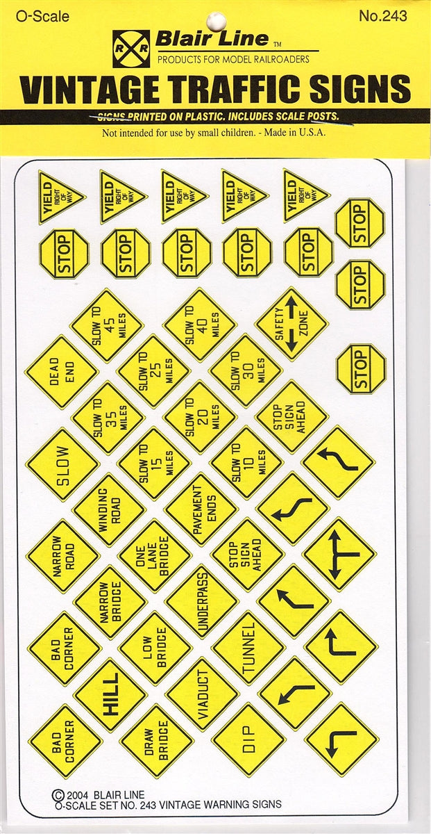 Blair Line 243 O Vintage Warning & Stop Sgns