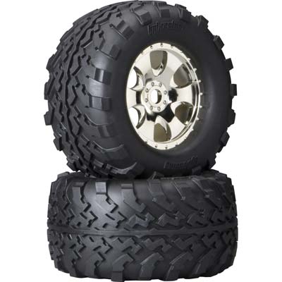 HPI Racing 4709 Mounted GT 2 Tire S Compnd Warlock Wheel Chrome (2)