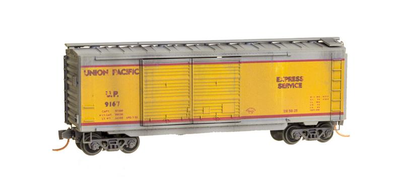 Micro-Trains 02344340 N UP Weathered 40' Standard Double Door Boxcar (Set of 2)