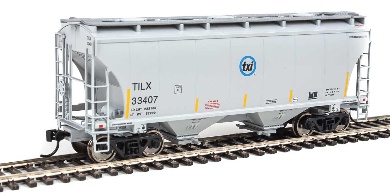 Walthers 910-7551 HO TILX 39' Trinity 3281 2-Bay Covered Hopper #33407