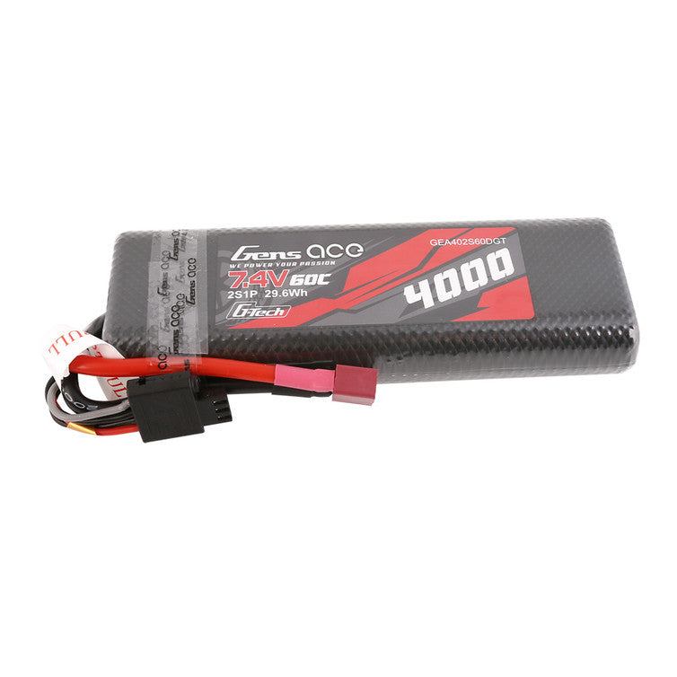 Gens Ace GEA402S60DGT G-Tech 4000mAh 7.4V 60C 2S1P HardCase Lipo Battery Pack 8#