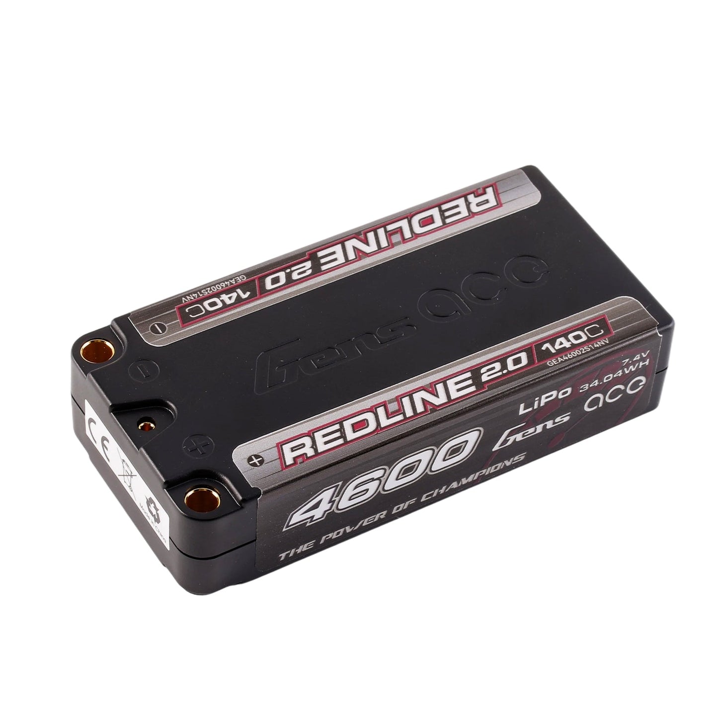 Gens Ace GEA46002S14NV 4600mAh 2S 140C 7.4V HardCase Redline 2.0 Lipo Battery
