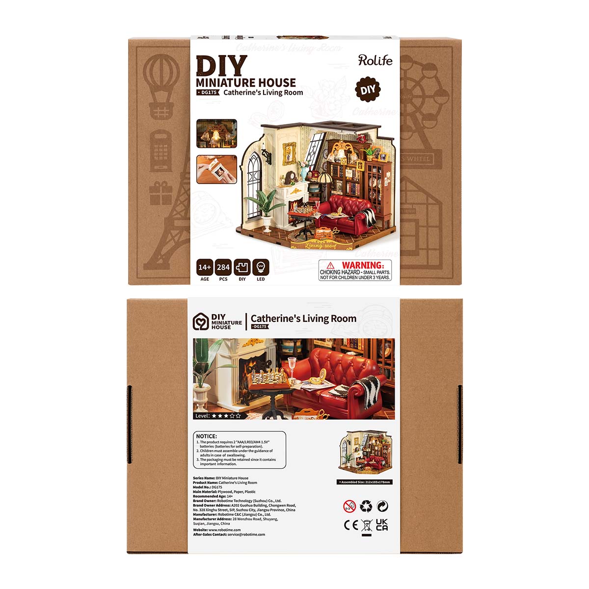 Robotime DG175 Rolife Catherine's Living Room DIY Miniature House