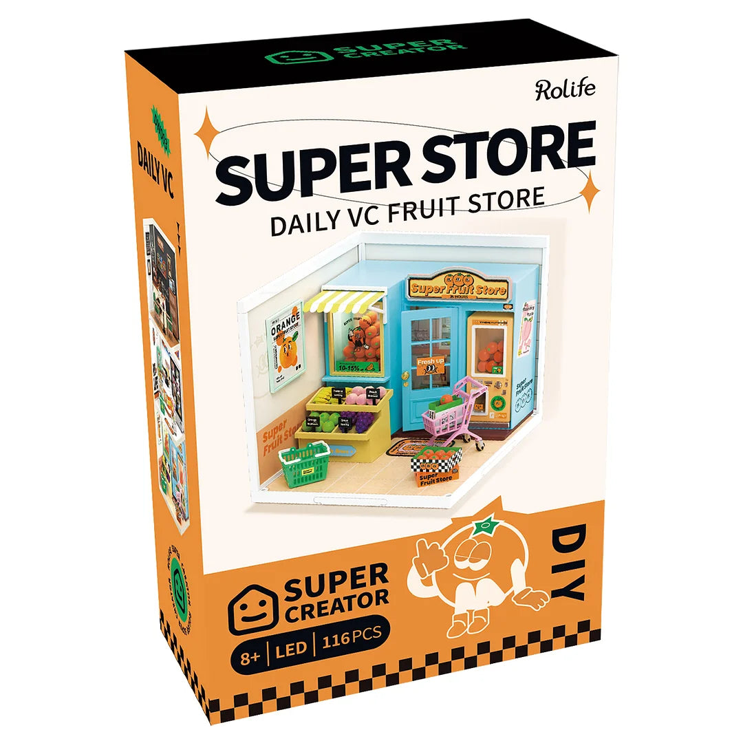 Robotime DW003 Fruit Store Plastic DIY Miniature House Kit