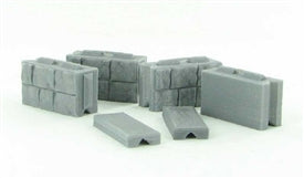 3D to Scale 50-130-GY Precast Wall Block set