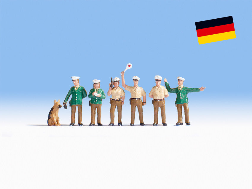 Noch 15090 HO Green/Tan German Police Officers #1 Figures (Set of 6)