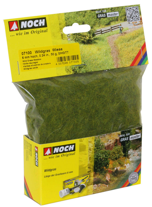 Noch 7100 Meadow Static Wild Grass (Long Fibers) - 1.8oz 50g, 1/4" .6cm Long