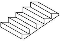 Plastruct 90958 O 3-7/8" x 2-1/8" x 1/8" Staircase Steps