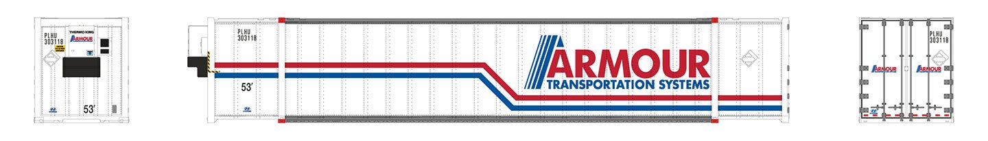 Rapido Trains 402020 HO Armour Transportation 53' High Cube Container (Set of 2)