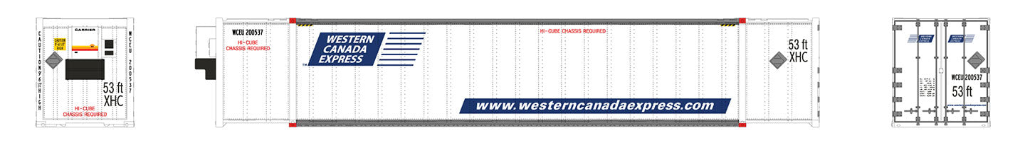 Rapido Trains 402022 HO Western Canada 53' High Cube Container #200537&548