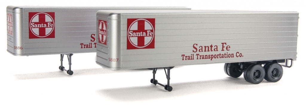 Walthers 949-2407 HO Santa Fe 35' Fluted-Side Trailer 2-Pack
