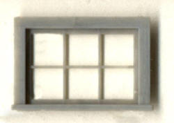 Grandt Line 3754 O - 1/4" Scale 40" x 28" 6-Light Horinzal Windows (Pack of 4)