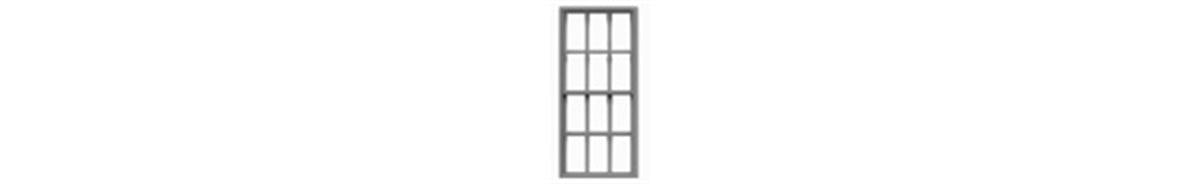 Tichy 8058 HO 35" x 75" 6/6 Double Hung Masonry Windows (Pack of 12)
