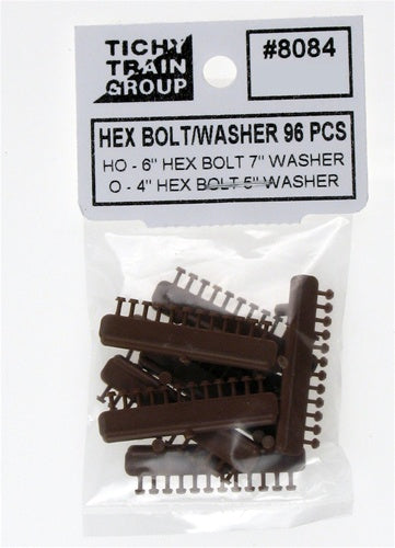 Tichy 8084 HO Hex Bolt/Washer (96)